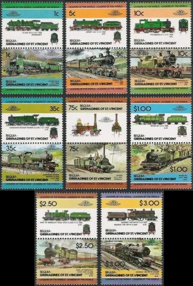 1984 Leaders of the World 2nd Series Locomotives Stamps 1984 Leaders of the World 2nd Series Locomotives Stamps
